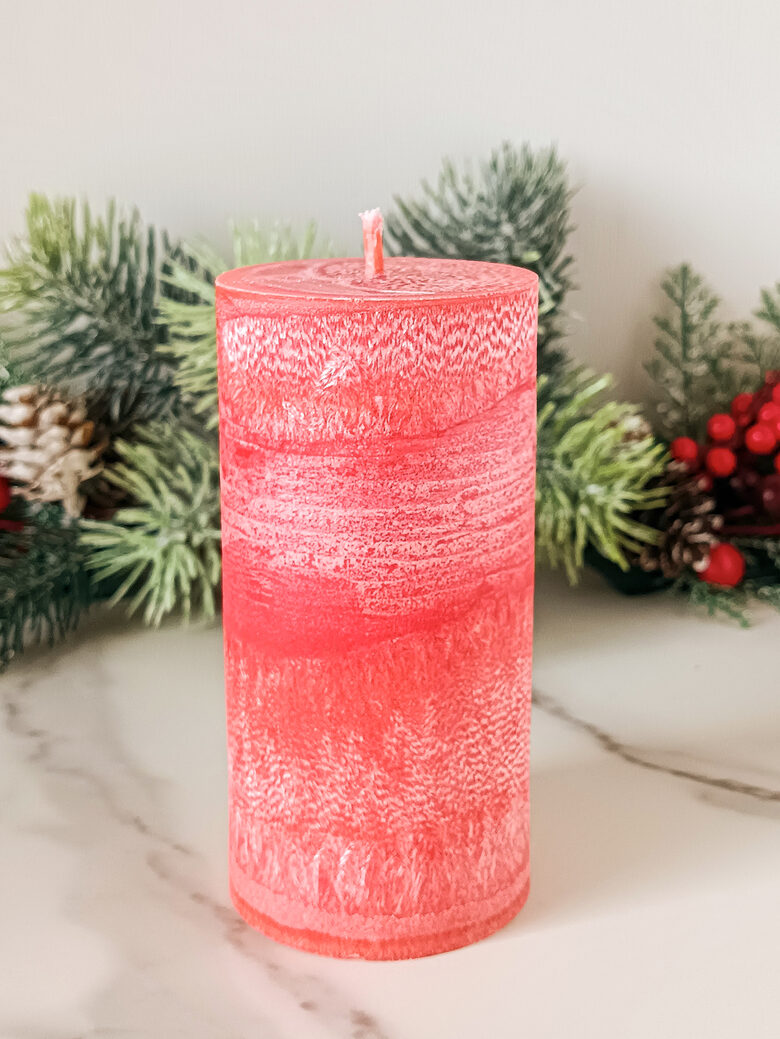 Kvapni rankų darbo žvakė „Kepti obuoliai“ – Kalėdinis stulpelis